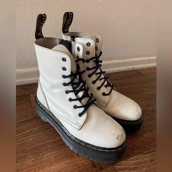 Dr. Martens White Combat Boots - Picture 15 of 16